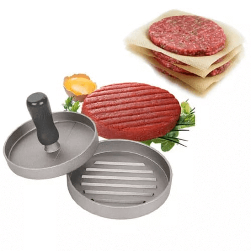Non-Stick Aluminum Burger Press Patty Mold with Heat-Resistant Handle