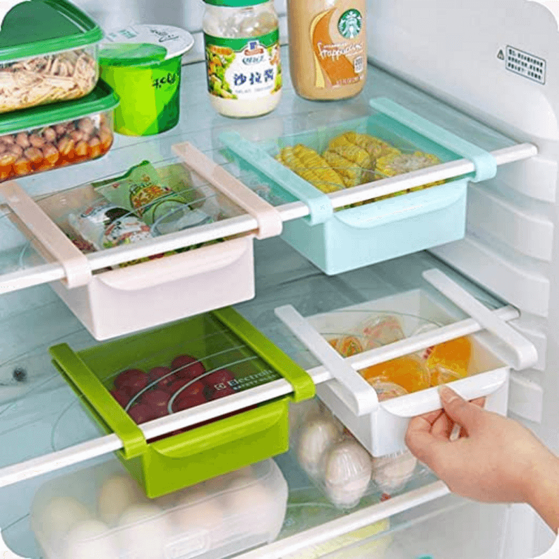 Multi-functional Sliding Fridge Drawer Box with Ventilation Holes for Food Storage
