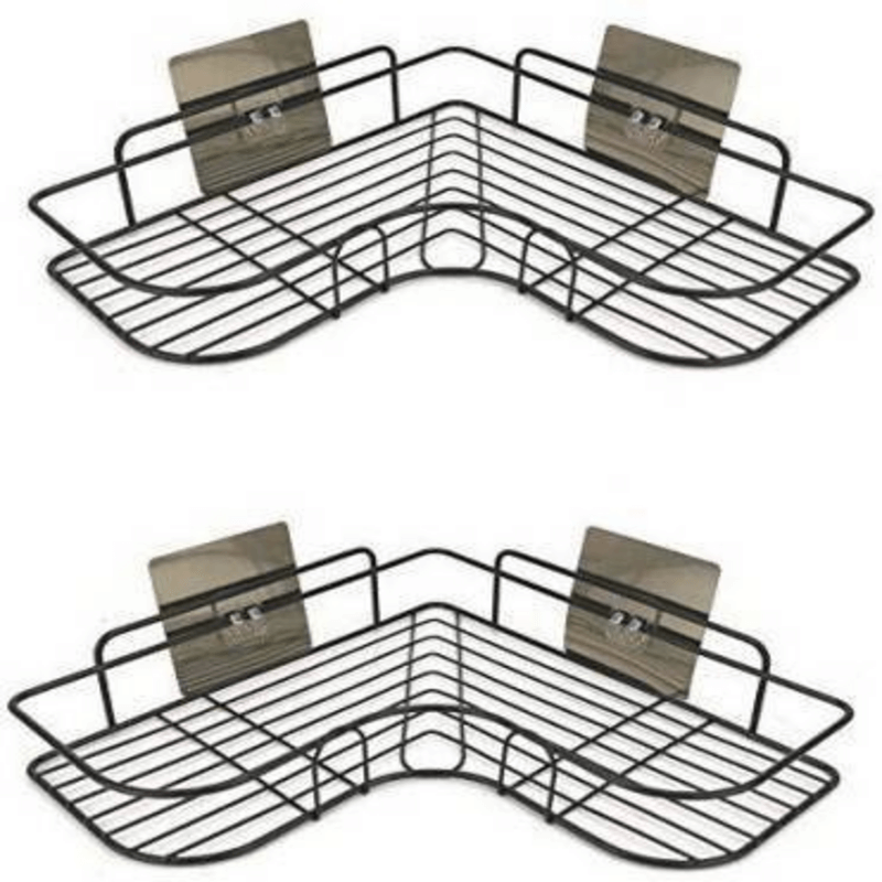 Self-Adhesive Iron Wall Corner Shelf for Bathroom and Kitchen Storage, Waterproof and Rustproof
