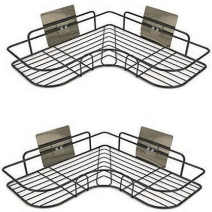Self-Adhesive Iron Wall Corner Shelf for Bathroom and Kitchen Storage, Waterproof and Rustproof