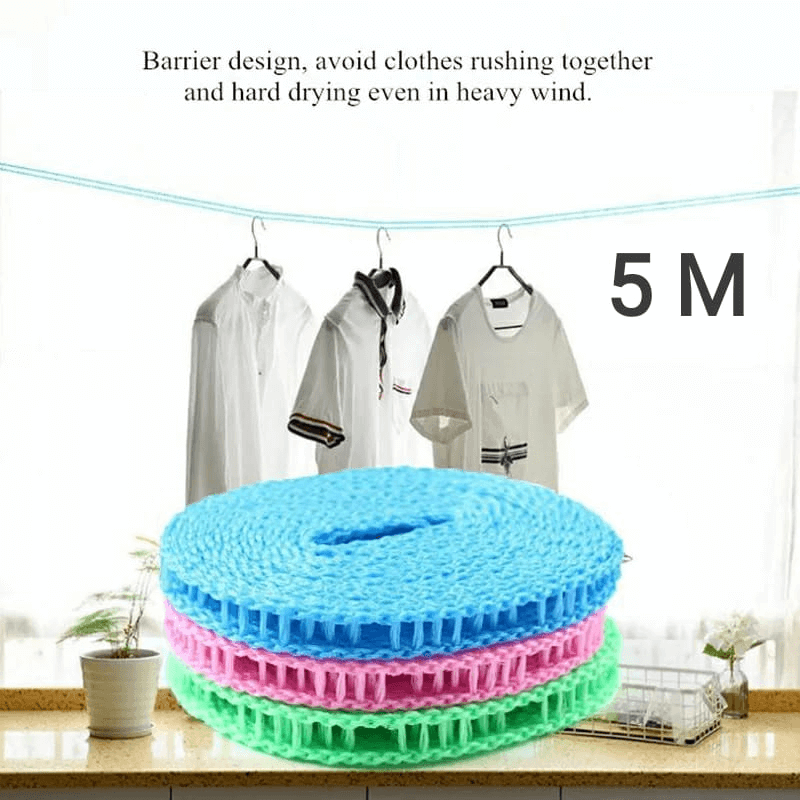 Nylon Clothes Line 5 Meter - Adjustable, Portable Laundry Drying Solution
