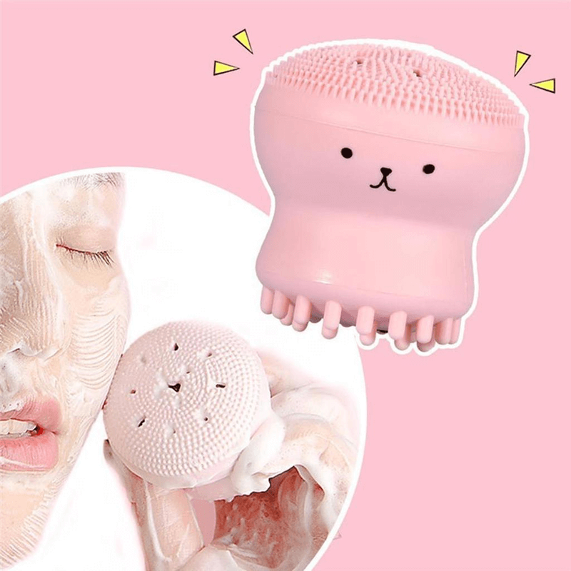 Silicone Octopus Facial Cleansing Massage Brush for Gentle Exfoliation