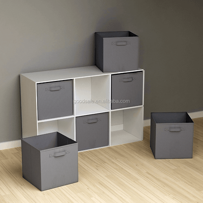 Foldable Cube Non-Woven Storage Box with Cardboard Support for Easy Organization
