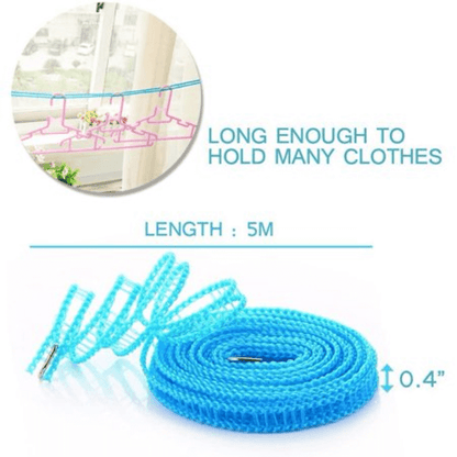 Nylon Clothes Line 5 Meter - Adjustable, Portable Laundry Drying Solution