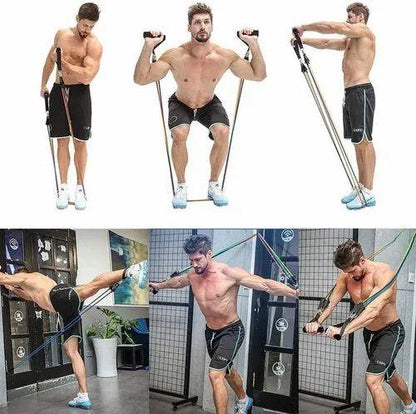 11 PCS Resistance Bands Set Fitness Puller Yoga Training Rope Strength Resistance Belt Sport Home Gym Workout Elastic Pull Rope
