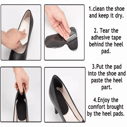 1Pair High Heels T-Shape Insoles for Women - Black Foot Pain Relief
