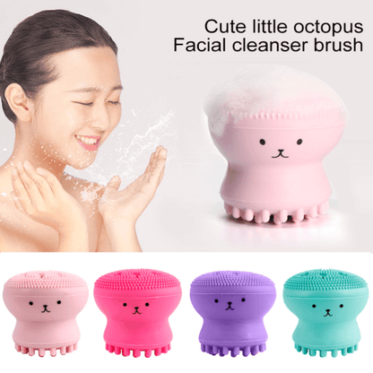 Silicone Octopus Facial Cleansing Massage Brush for Gentle Exfoliation
