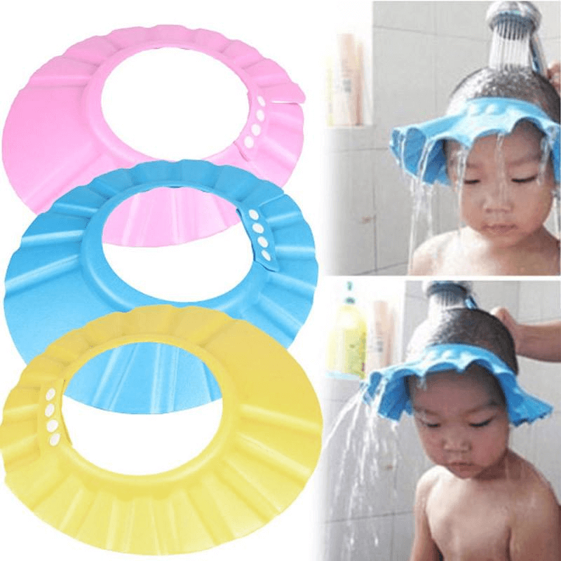Baby Shower Cap - Pack of Two, Protects Eyes from Water and Shampoo