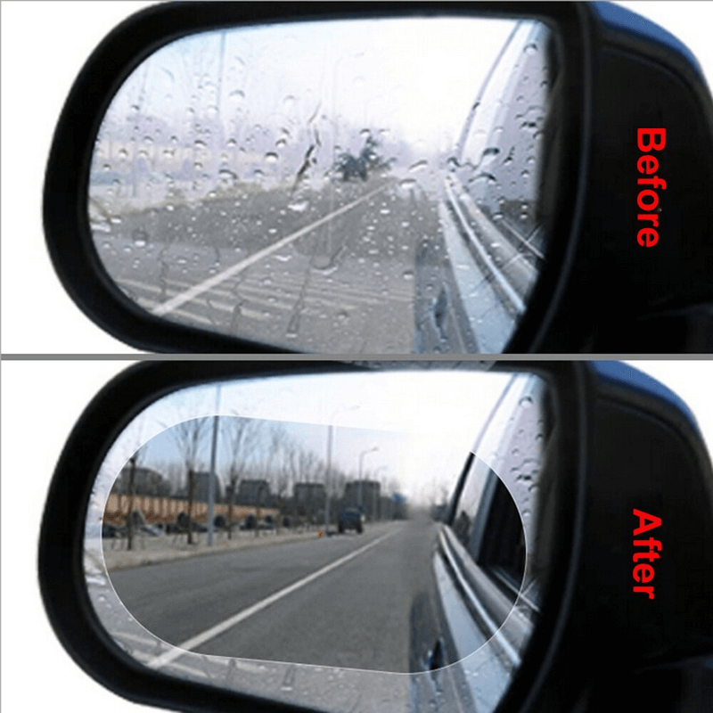Car Anti-Mist Rearview Mirror Protective Film, PET Nano Coating, Round & Oval Fit