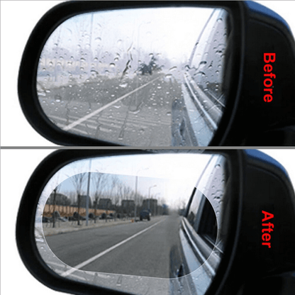 Car Anti-Mist Rearview Mirror Protective Film, PET Nano Coating, Round & Oval Fit