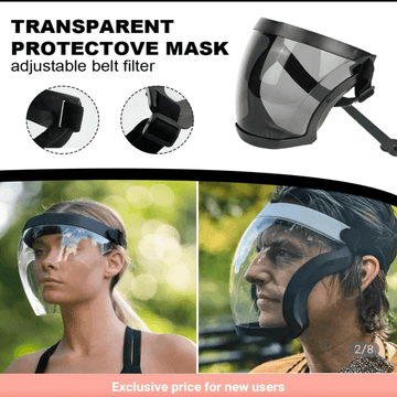 Super Protective Face Shield with Filter - Full Facial Coverage and Clarity