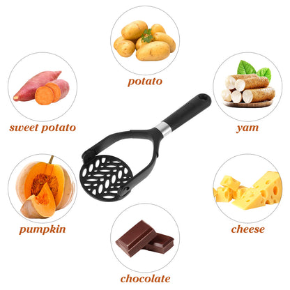 Non-Stick Stainless Steel Potato Masher with Foldable Design, Dishwasher Safe