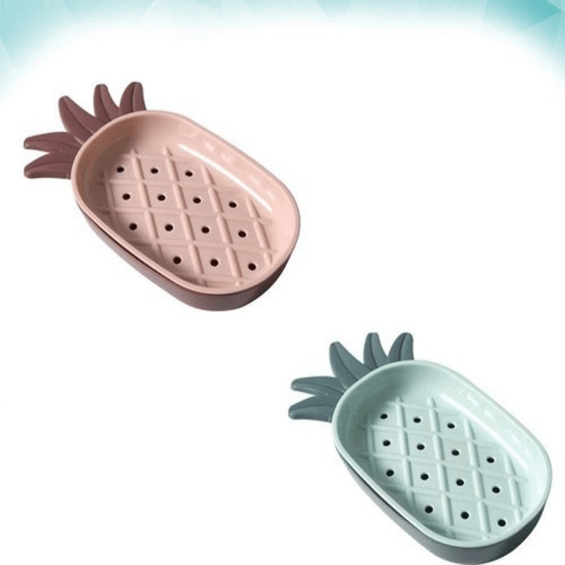 Pineapple Shaped Soap Dish with Drainage and Water-Resistant Base for Bathroom Organization
