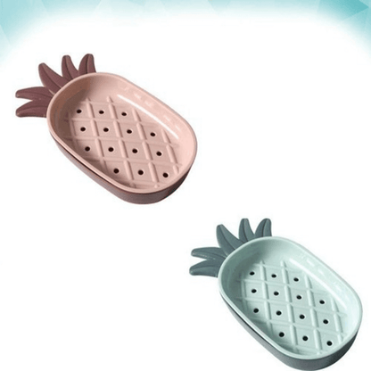 Pineapple Shaped Soap Dish with Drainage and Water-Resistant Base for Bathroom Organization