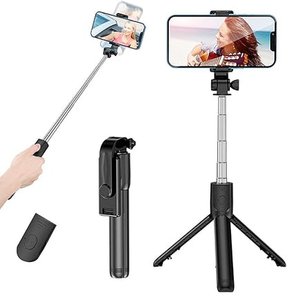 Gepro Selfie Stick Plus Tripod Stand with Bluetooth Remote, Adjustable Height Up to 4 Feet