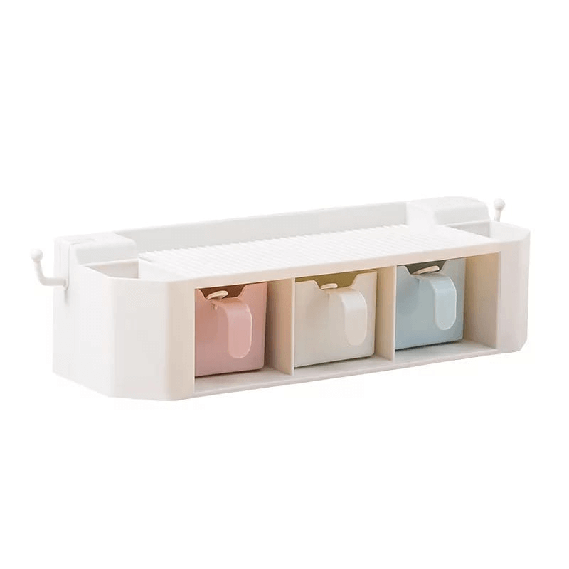 Wall-Mounted Spice Rack with Multi Racks and Removable Box for Kitchen Organization