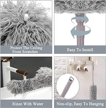 100inch Gray Expandable Fan Cleaner Mop