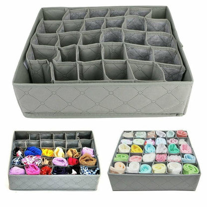 24 Grid Underwear Socks Storage Organizer with foldable closest Drawer Divider
