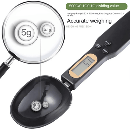 Digital Measuring Spoons with 0.1g Accuracy, Removable Head, Unit Switch, Lock Function