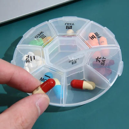 7 Days Weekly Mini Tablet Pill Medicine Box with 8 Compartments