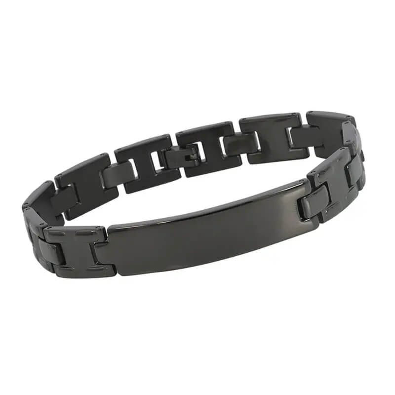 Stylish Unisex Black Stainless Steel Link Chain Bracelet