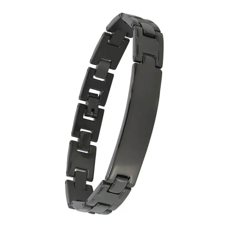 Stylish Unisex Black Stainless Steel Link Chain Bracelet
