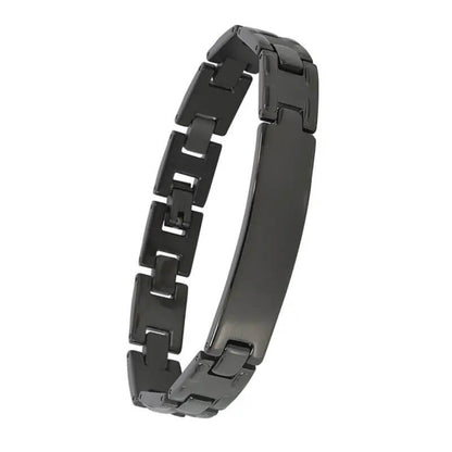 Stylish Unisex Black Stainless Steel Link Chain Bracelet