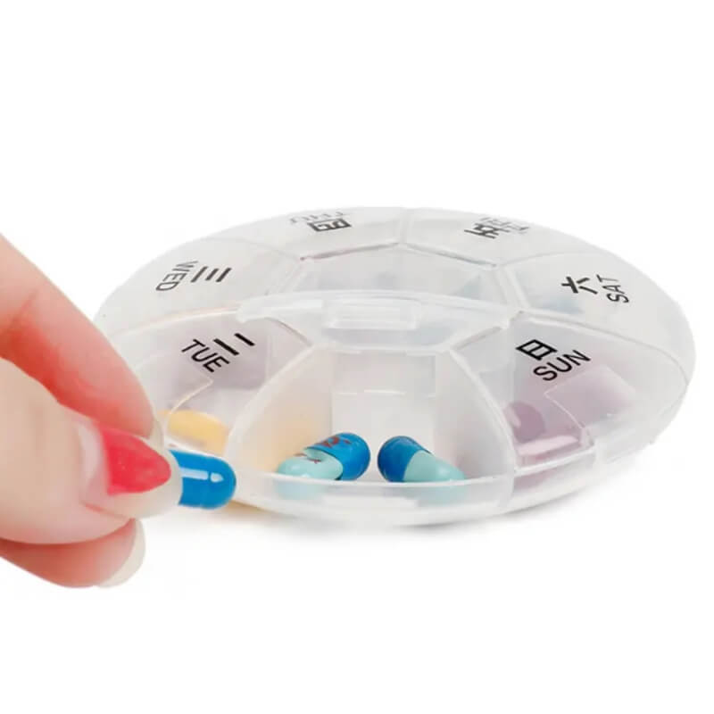 7 Days Weekly Mini Tablet Pill Medicine Box with 8 Compartments