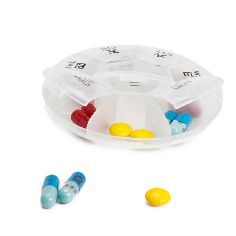 7 Days Weekly Mini Tablet Pill Medicine Box with 8 Compartments