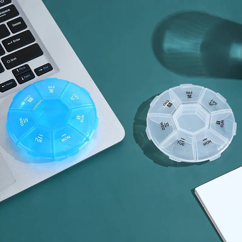 7 Days Weekly Mini Tablet Pill Medicine Box with 8 Compartments