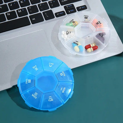 7 Days Weekly Mini Tablet Pill Medicine Box with 8 Compartments