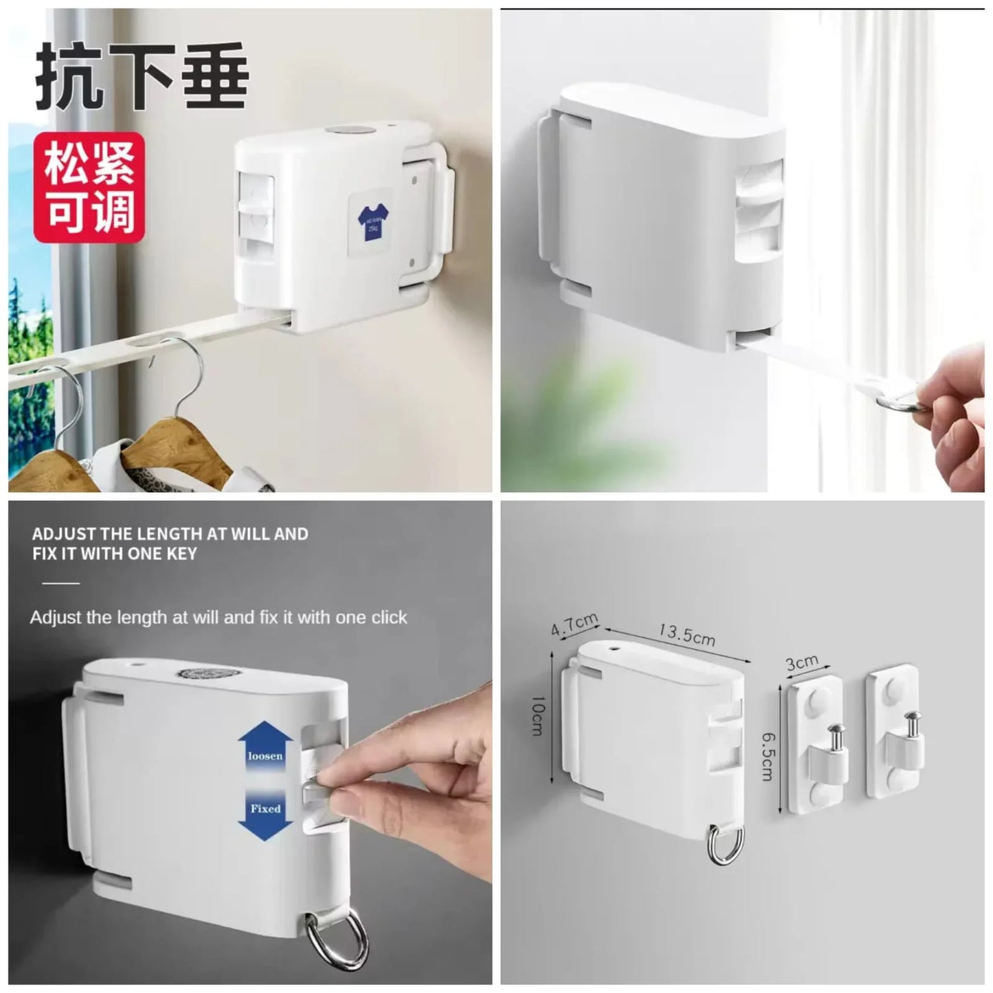 34 Holes Hanging Clothes Retractable Clotheline - Arfa Mart
