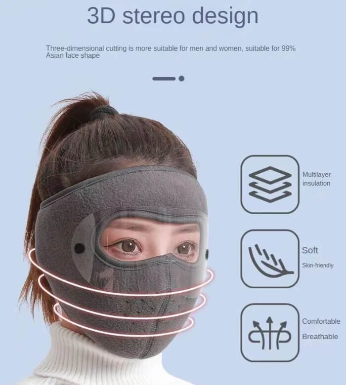 Classic 3D Seamless Riding Full Face Cover Mask for Cold Weather Protection