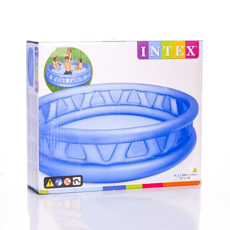 Intex Inflatable Swimming Pool 74 x 18 with Soft Floor for Kids and Toddlers