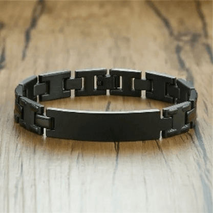 Stylish Unisex Black Stainless Steel Link Chain Bracelet