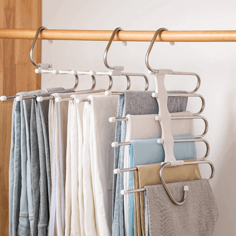 Pack of 3 Adjustable Clothes Hangers for Space Saving Trouser Storage