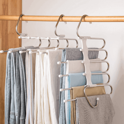 Pack of 3 Adjustable Clothes Hangers for Space Saving Trouser Storage
