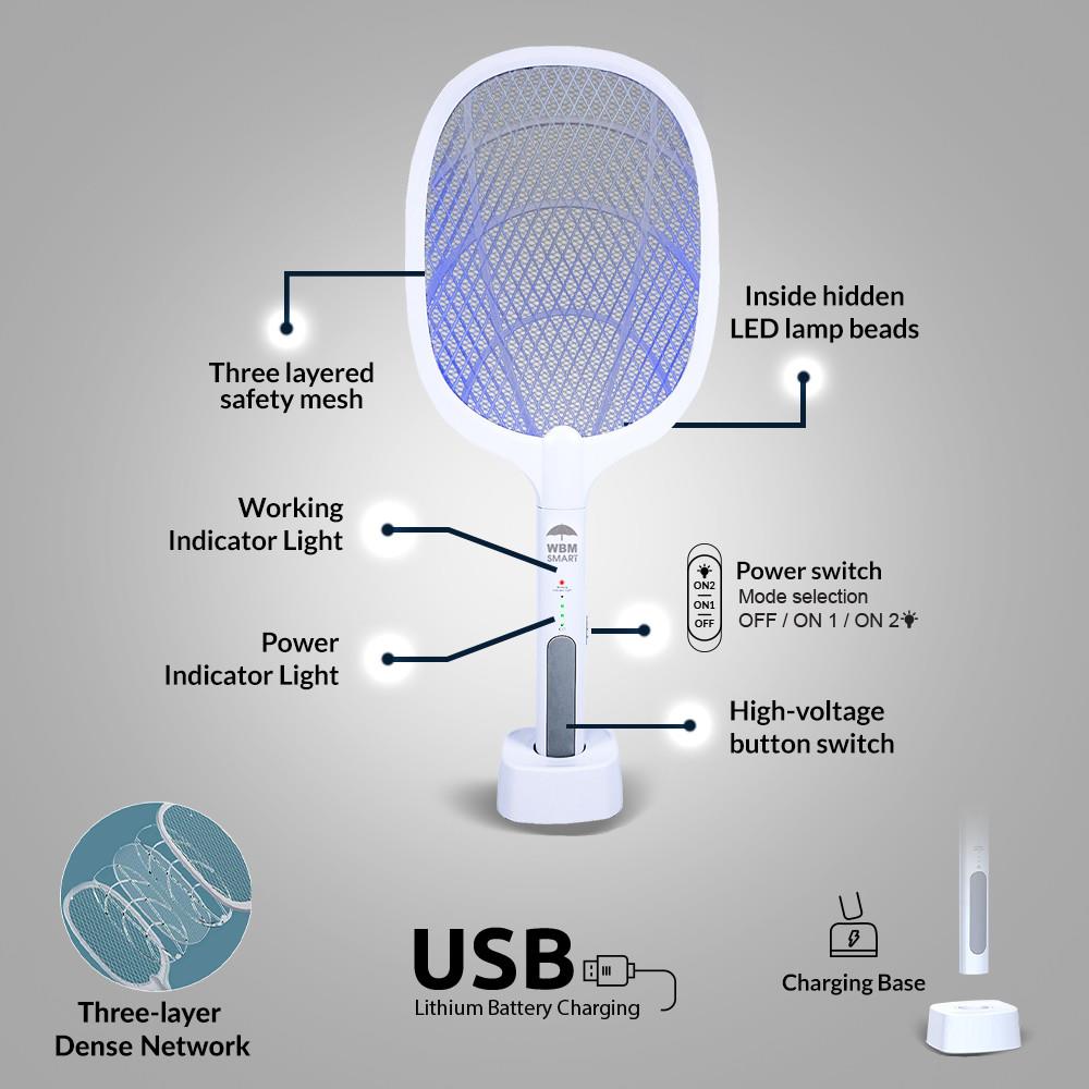 2 in 1 Mosquito Lamp and Racket