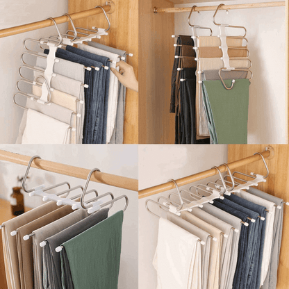Pack of 3 Adjustable Clothes Hangers for Space Saving Trouser Storage