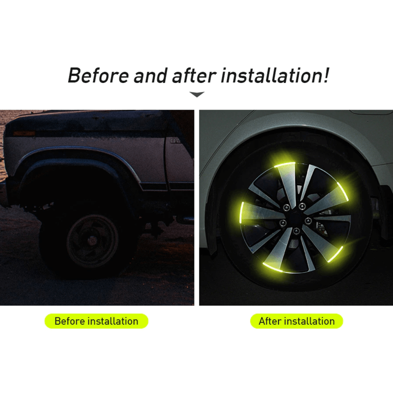 40 Strips Tire Reflective Stickers for Enhanced Night Visibility
