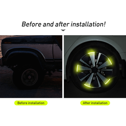 40 Strips Tire Reflective Stickers for Enhanced Night Visibility