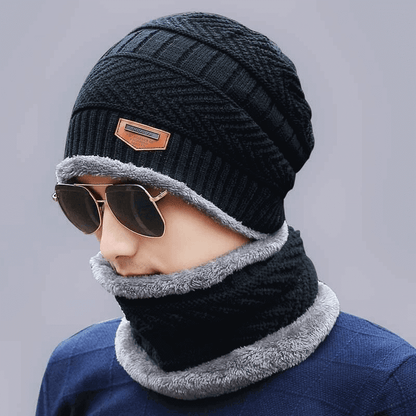 Wool Hat with Winter Velvet Lining, Thick Knitted Beanie for Warmth and Comfort