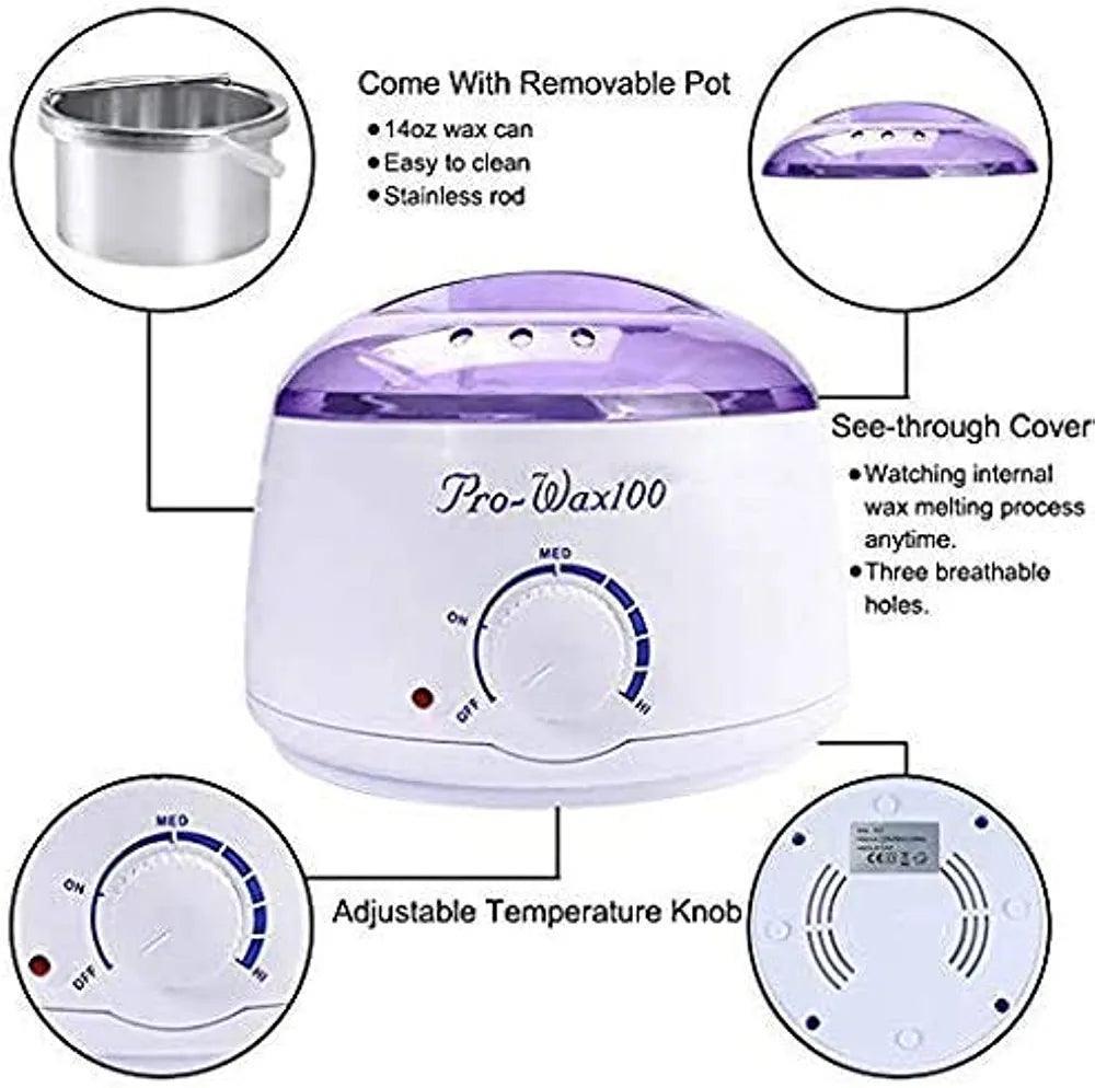Pro wax 100 Mini Wax Warmer Heater Electric Hands Spa Hair Removal Depilatory Melting Wax Machine Pot Temperature Control