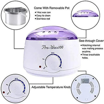 Pro wax 100 Mini Wax Warmer Heater Electric Hands Spa Hair Removal Depilatory Melting Wax Machine Pot Temperature Control