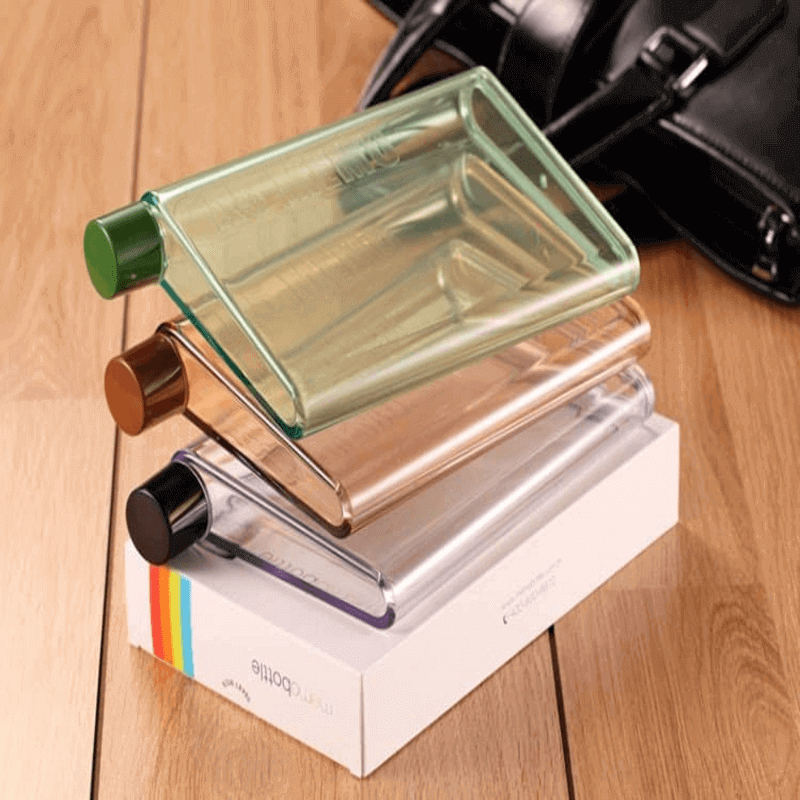 Portable Notebook Water Bottle 420ML, Shatterproof, Eco-Friendly, Easy Carry