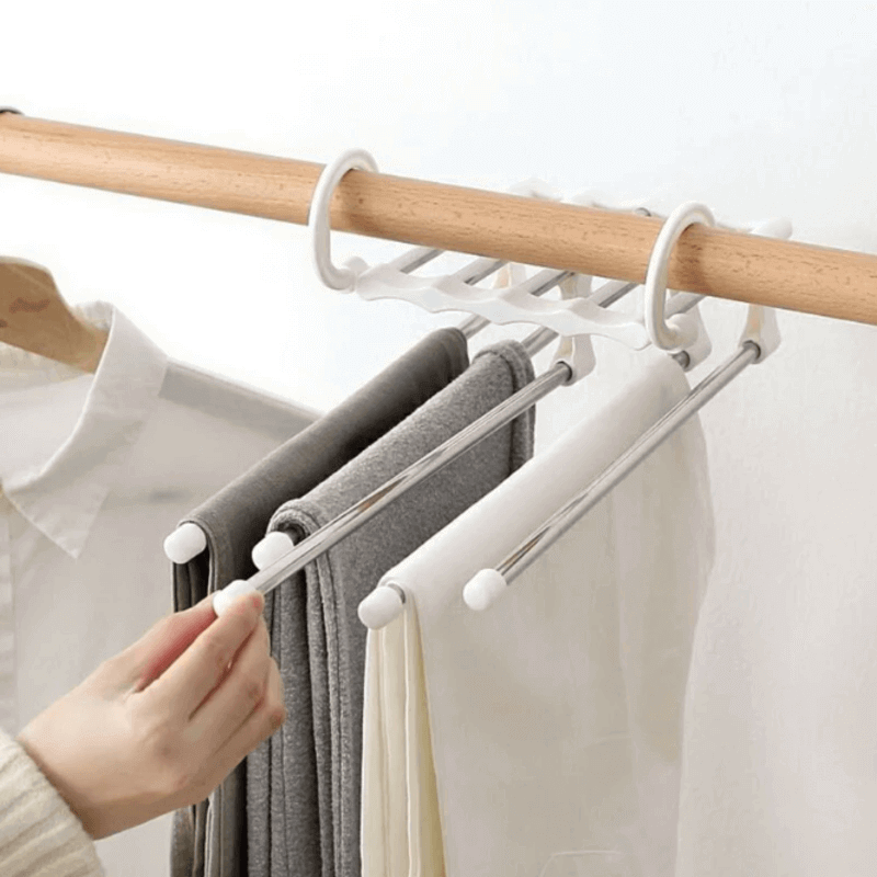 Pack of 3 Adjustable Clothes Hangers for Space Saving Trouser Storage