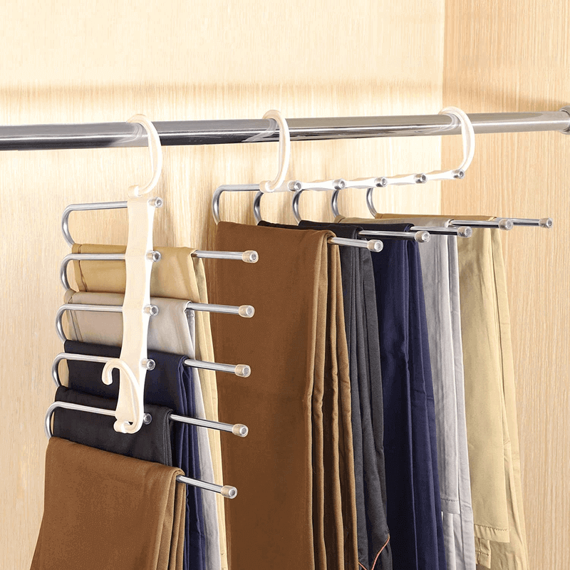 Pack of 3 Adjustable Clothes Hangers for Space Saving Trouser Storage