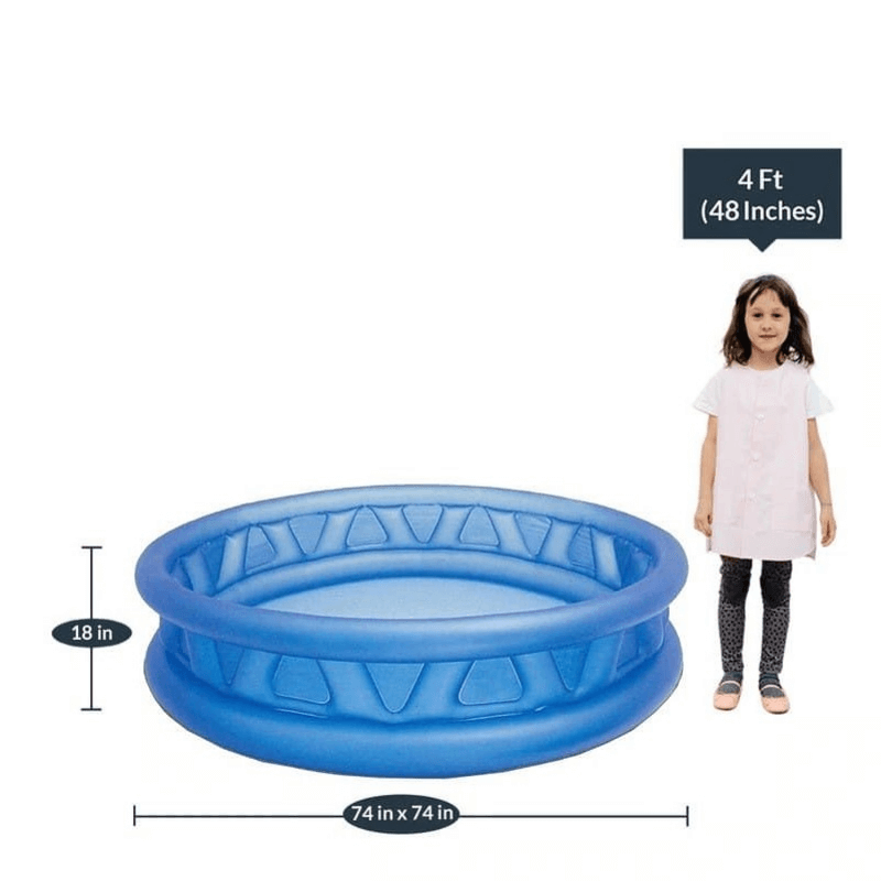 Intex Inflatable Swimming Pool 74 x 18 with Soft Floor for Kids and Toddlers