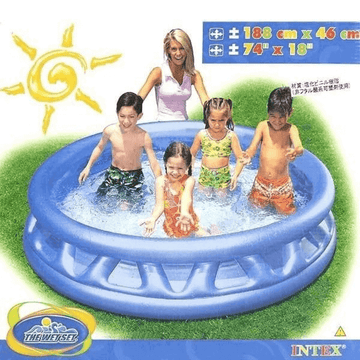Intex Inflatable Swimming Pool 74 x 18 with Soft Floor for Kids and Toddlers
