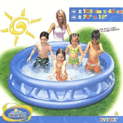 Intex Inflatable Swimming Pool 74 x 18 with Soft Floor for Kids and Toddlers